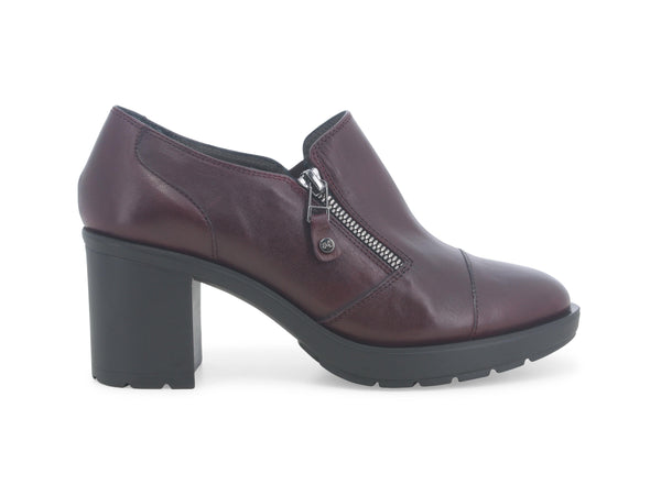 Melluso Scarpe Made in Italy Accollate con Zip Tomaia Pelle Bordeaux R45210BK-233841